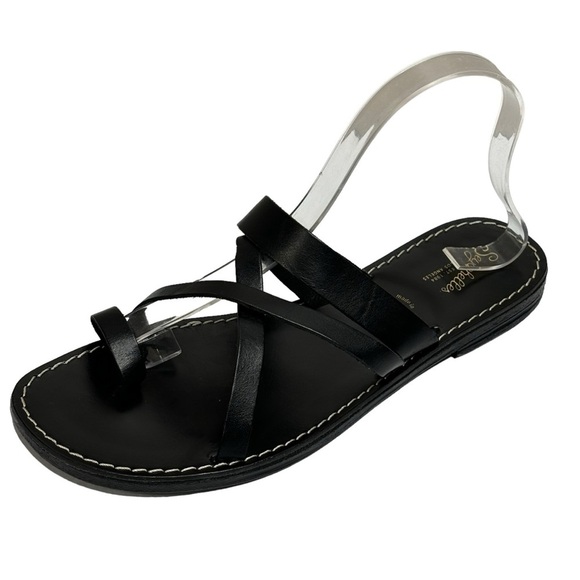 Black Leather Sandals - Picture 2 of 7